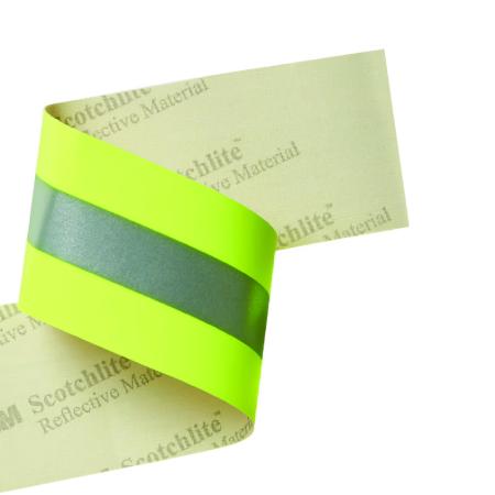 3M™ Scotchlite™ Reflective Material 9687, Gelb-Silber-Gelb, 76,2mm x 100m